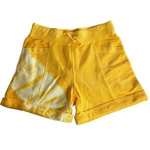 NEW Wonderly Yellow Tie Dye Casual Cotton Shorts Size Small NWOT